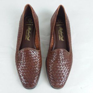 Leather Woven Slip on Shoes Brazil Size 8.5
